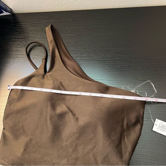 ✨ Old Navy Active Brown One Shoulder Tank Top Small NWT - Picture 10 of 10